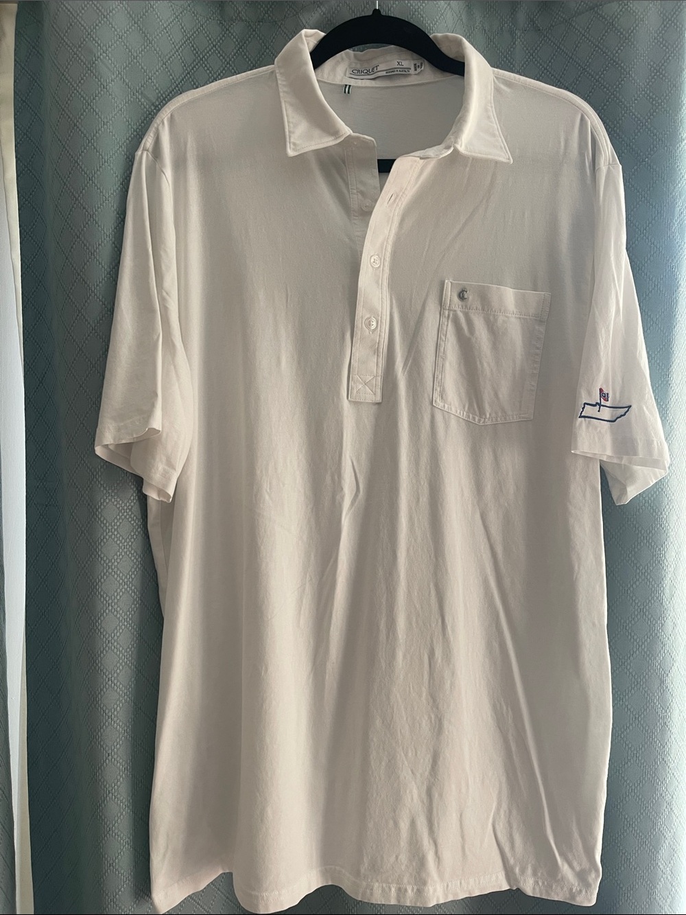 Criquet White Men’s Polo with Chest Pocket